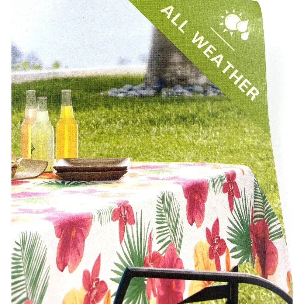 Tablecloth Tropical 60x84 Umbrella Indoor Outdoor Polyester Washable by Sonoma